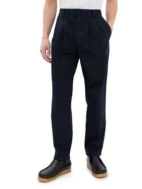 WAX LONDON Raleigh Cotton Trousers Navy Size 34